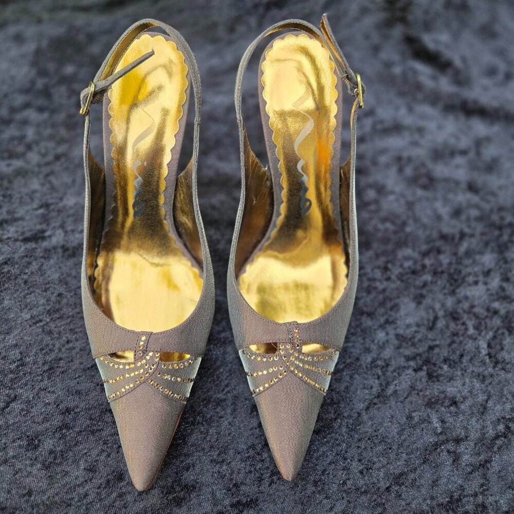 Nina Ireland GS, Bronze Glimmer Slingback Pumps